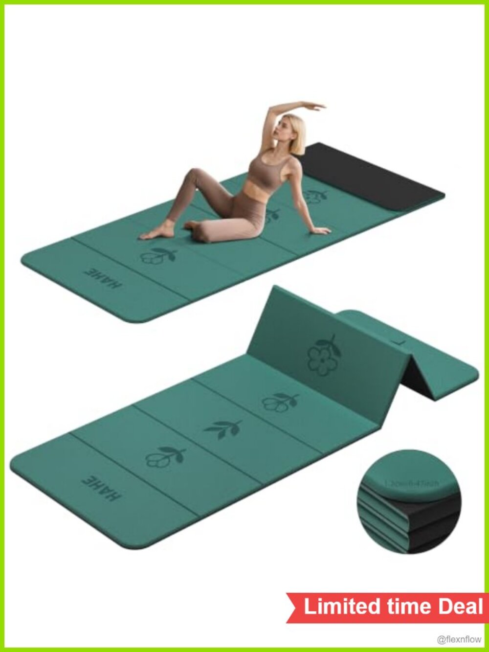 Extra Thick 7-Fold Yoga Mat TPE Exercise Mat 72"x24" Non-Slip